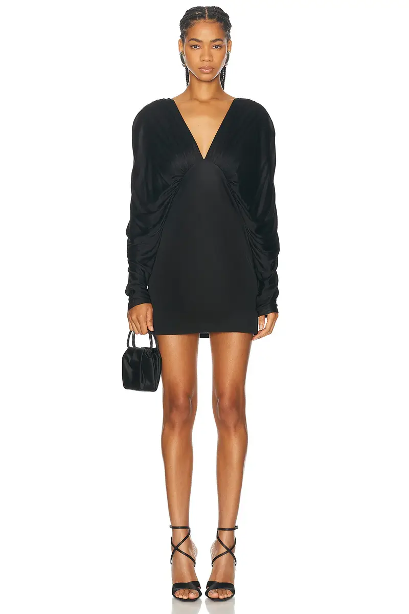 Atlein Draped V-neck Mini Dress | Image 1 Atlein Draped V-neck Mini Dress | Image 1