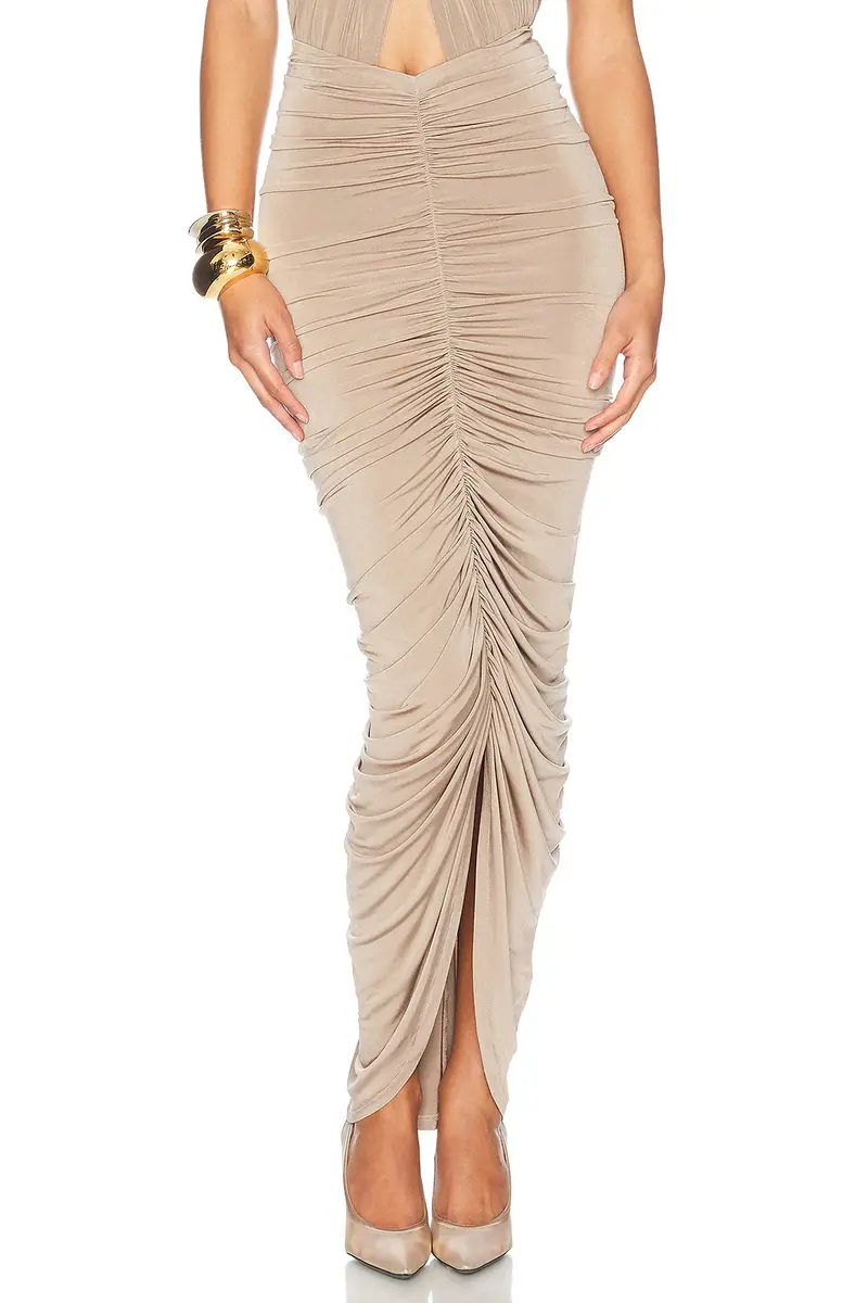Helsa Bianca Ruched Midi Skirt | Thumbnail 3