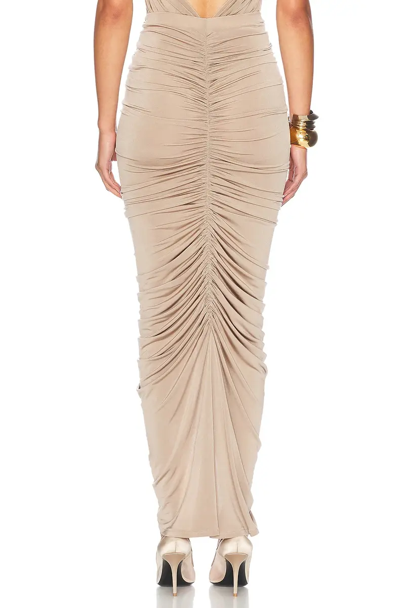 Helsa Bianca Ruched Midi Skirt | Thumbnail 6