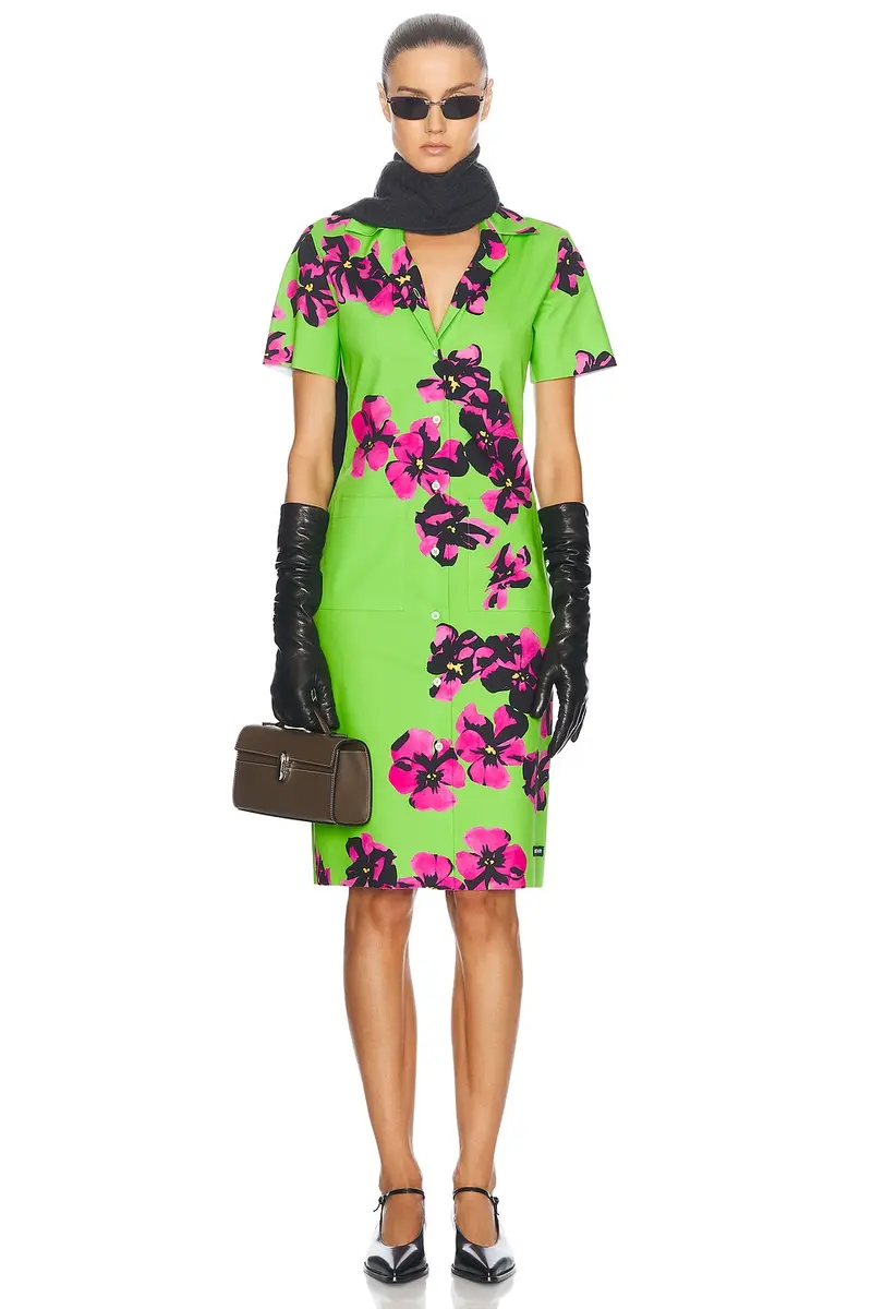 Miu Miu Midi Shirt Dress | Thumbnail 4 Miu Miu Midi Shirt Dress | Thumbnail 4