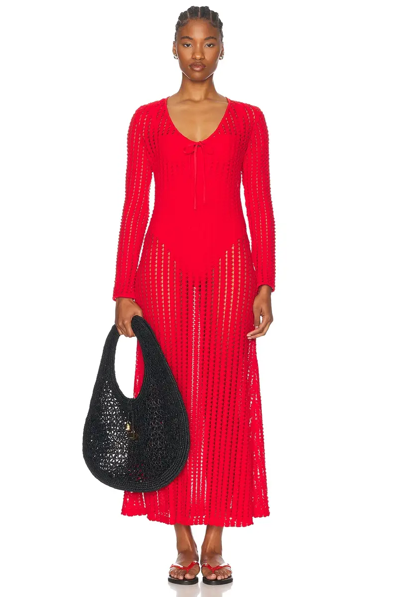 Simkhai Elton Keyhole Midi Dress | Thumbnail 4 Simkhai Elton Keyhole Midi Dress | Thumbnail 4
