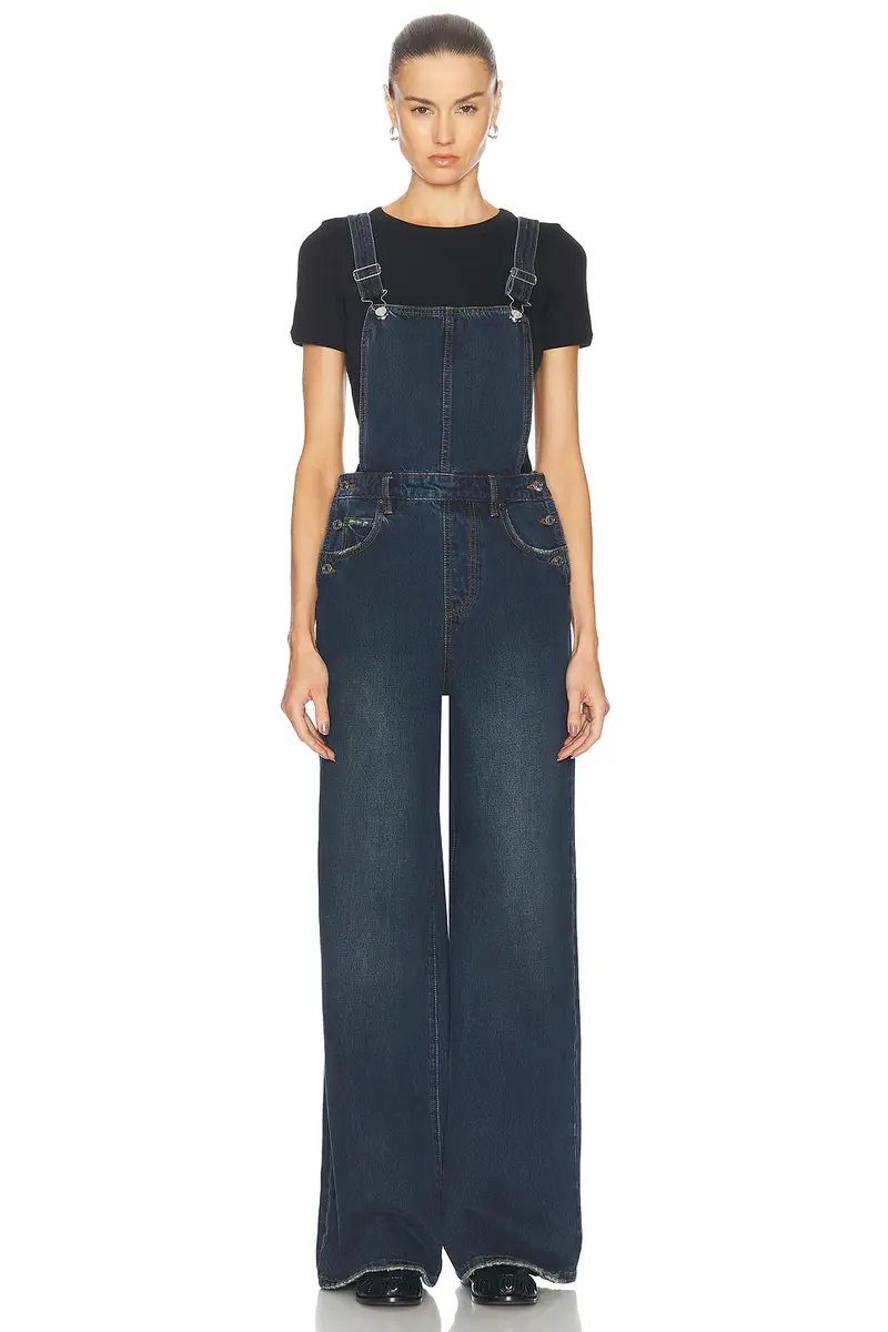 GRLFRND Sadie Wide Leg Overalls Jeans