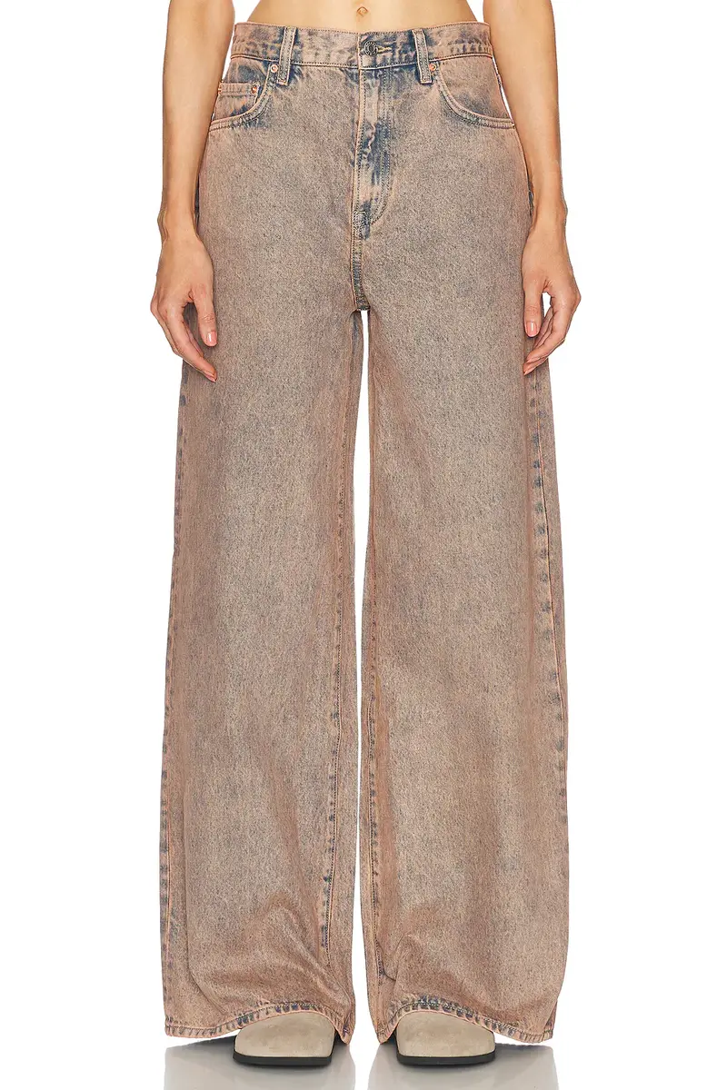 GRLFRND Luna Mid Rise Baggy Wide Leg Jeans | Thumbnail 3
