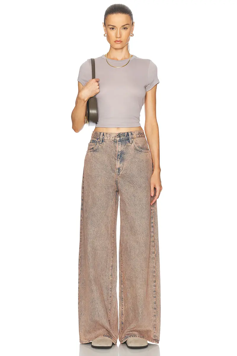 GRLFRND Luna Mid Rise Baggy Wide Leg Jeans | Thumbnail 7