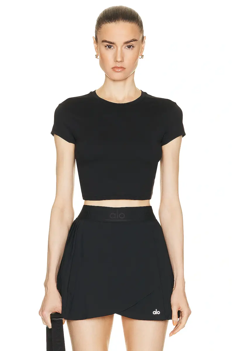 alo Soft Crop Finesse Short Sleeve Top