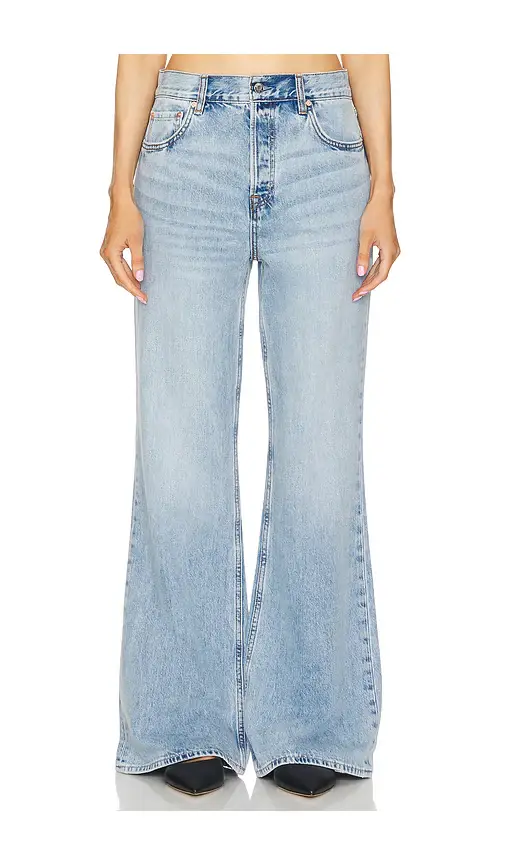 GRLFRND x Maggie MacDonald Jade Low Rise Relaxed Flare Jeans | Image 1 GRLFRND x Maggie MacDonald Jade Low Rise Relaxed Flare Jeans | Image 1
