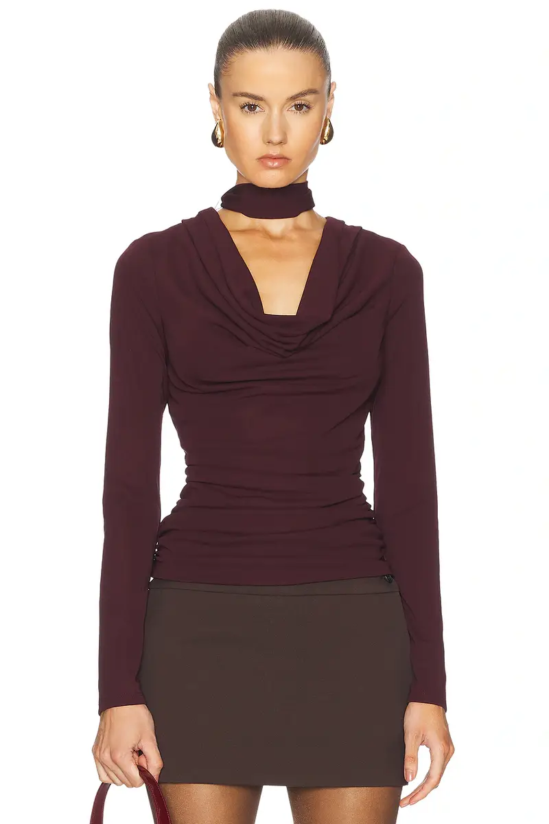 NICHOLAS Demitria Scarf Cowl Neck Long Sleeve Top | Image 1 NICHOLAS Demitria Scarf Cowl Neck Long Sleeve Top | Image 1