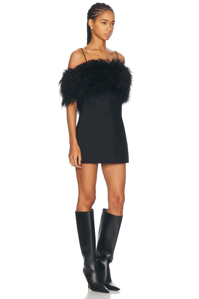 Alexander Wang Mini Dress With Faux Fur Stole | Thumbnail 2 Alexander Wang Mini Dress With Faux Fur Stole | Thumbnail 2