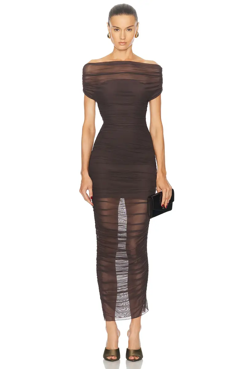 SEROYA Noel Off Shoulder Midi Dress | Image 1 SEROYA Noel Off Shoulder Midi Dress | Image 1