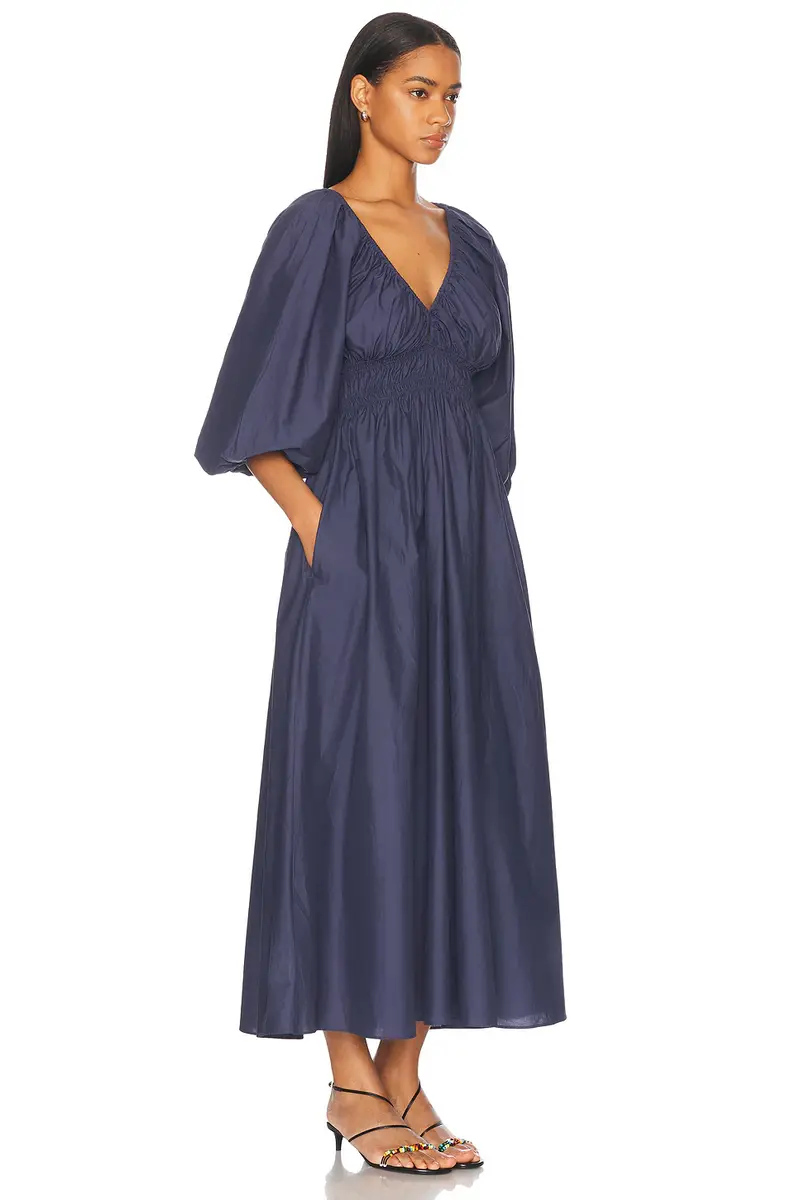 Matteau Shirred Plunge Button Dress | Thumbnail 2 Matteau Shirred Plunge Button Dress | Thumbnail 2