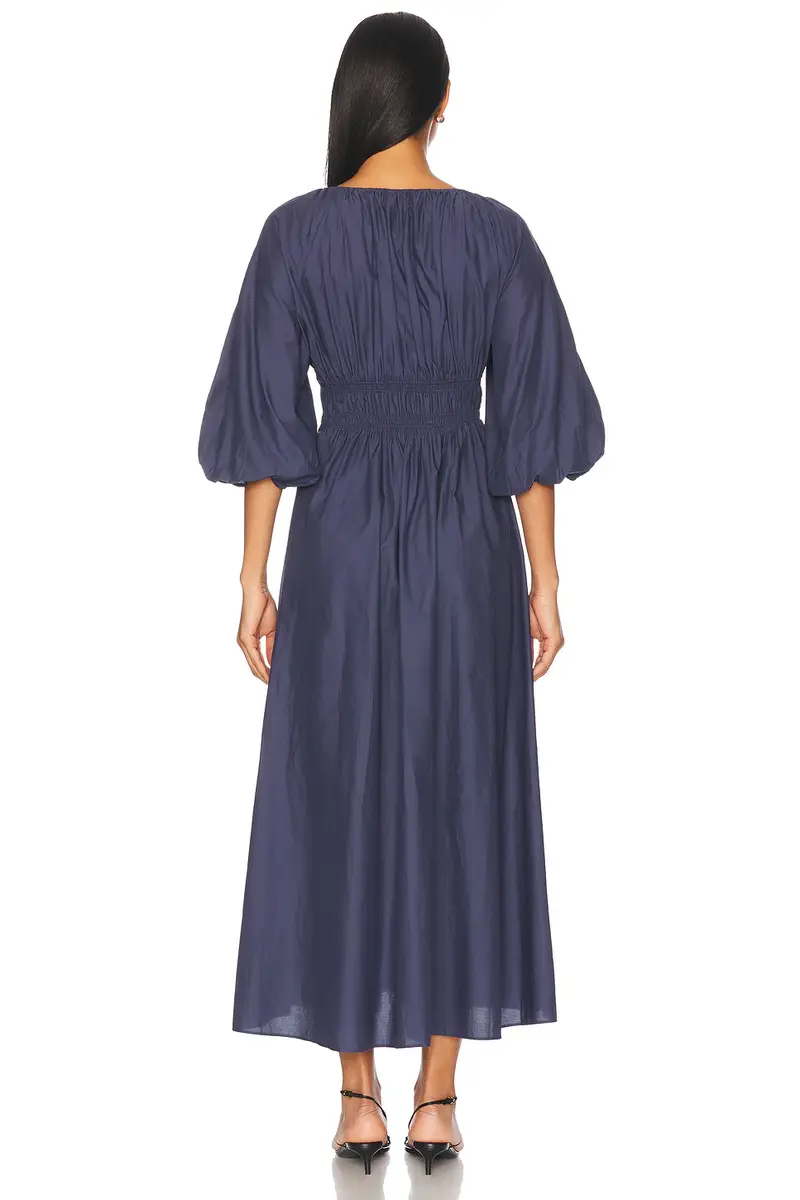 Matteau Shirred Plunge Button Dress | Thumbnail 3 Matteau Shirred Plunge Button Dress | Thumbnail 3