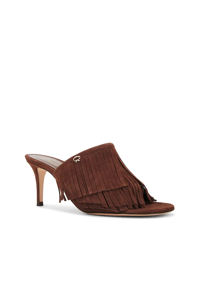 Gianvito Rossi Camoscio Fringe Mule Sandal | Thumbnail 2