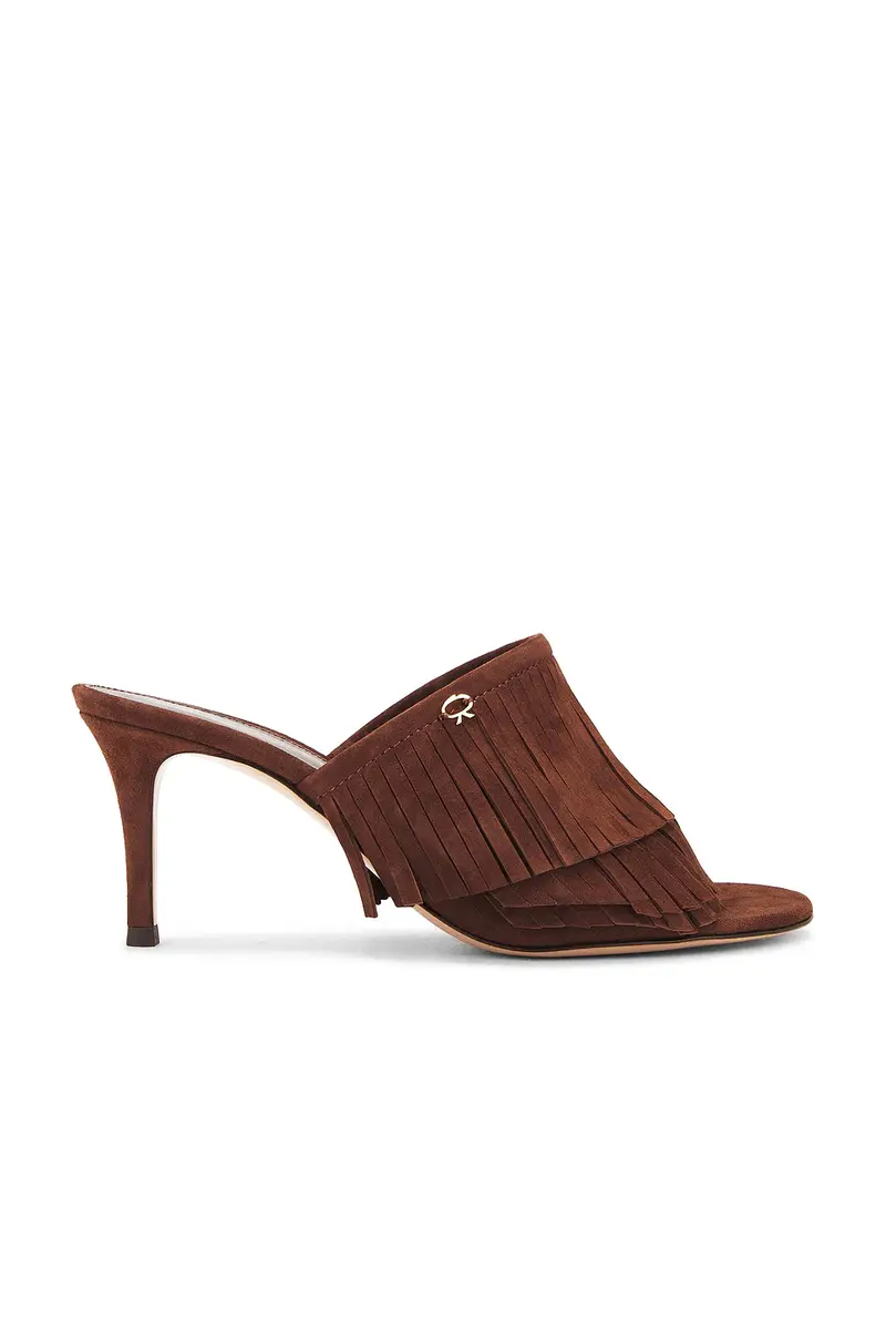 Gianvito Rossi Camoscio Fringe Mule Sandal