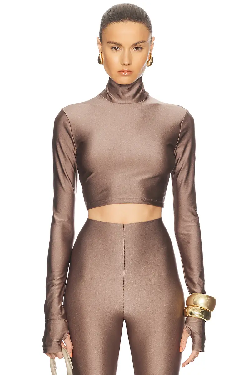 The Andamane Orchid Turtleneck Crop Top