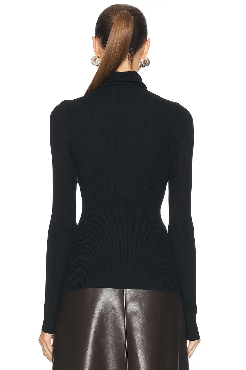 Enza Costa Silk Rib Turtleneck Top | Thumbnail 3