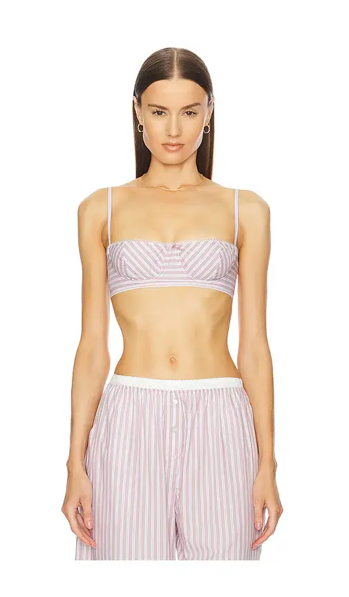 Helsa Wide Stripe Poplin Bra | Image 1 Helsa Wide Stripe Poplin Bra | Image 1