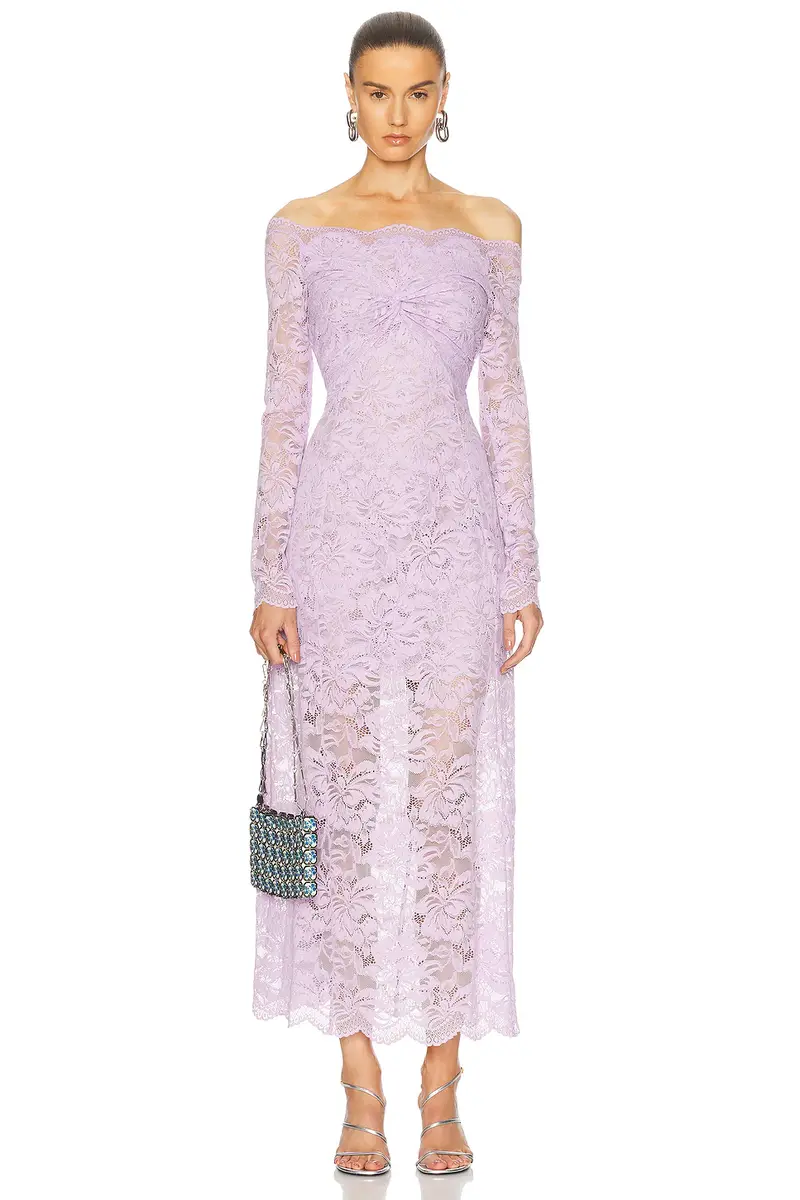 Rabanne Off The Shoulder Lace Dress