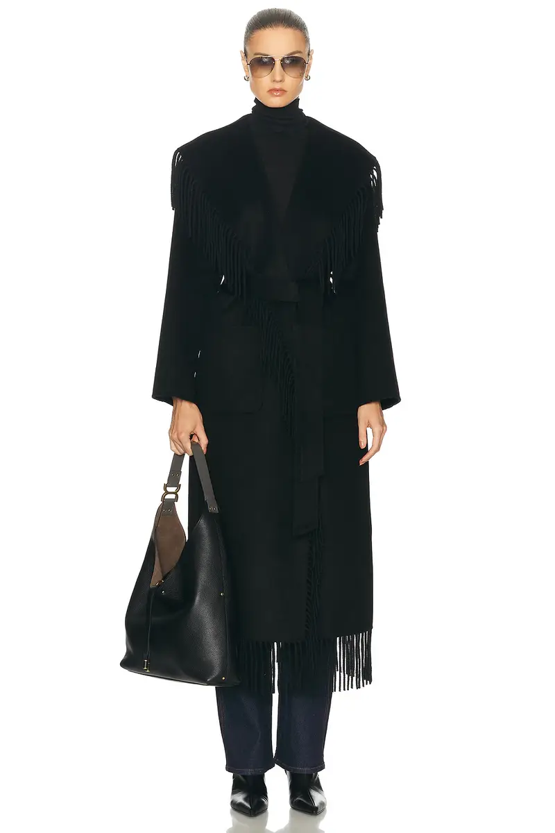 SIMKHAI Carrie Fringe Robe Coat | Image 1 SIMKHAI Carrie Fringe Robe Coat | Image 1