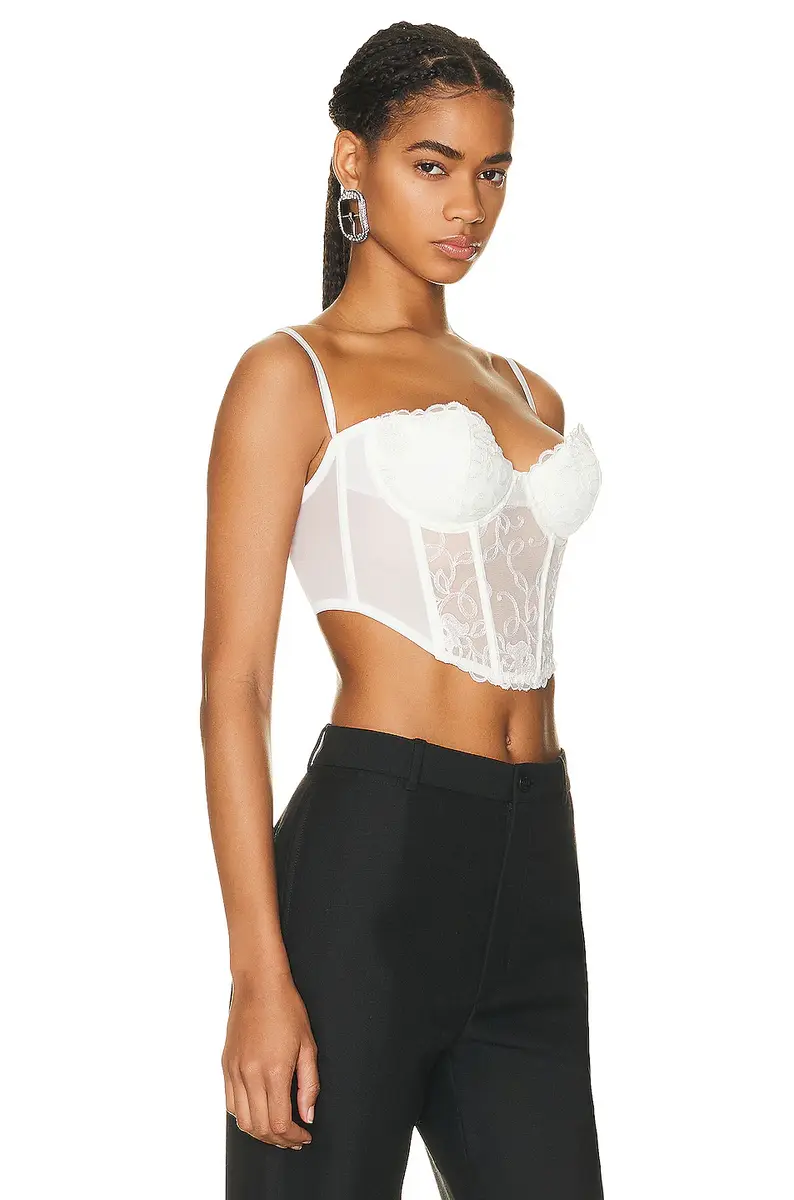 Fleur du Mal Bella Embroidery Open Back Bustier | Thumbnail 2 Fleur du Mal Bella Embroidery Open Back Bustier | Thumbnail 2