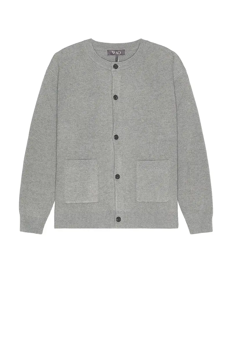 WAO Wool Blend Round Neck Cardigan | Thumbnail 3 WAO Wool Blend Round Neck Cardigan | Thumbnail 3