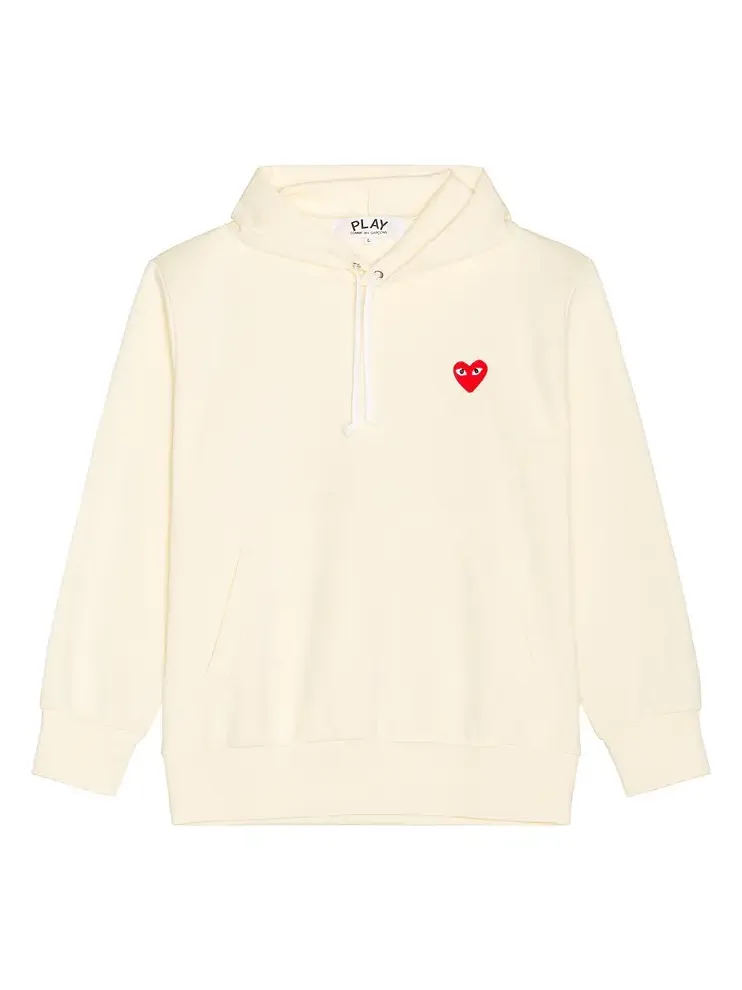 Comme des Garçons PLAY Pullover Hoodie with Red Emblem