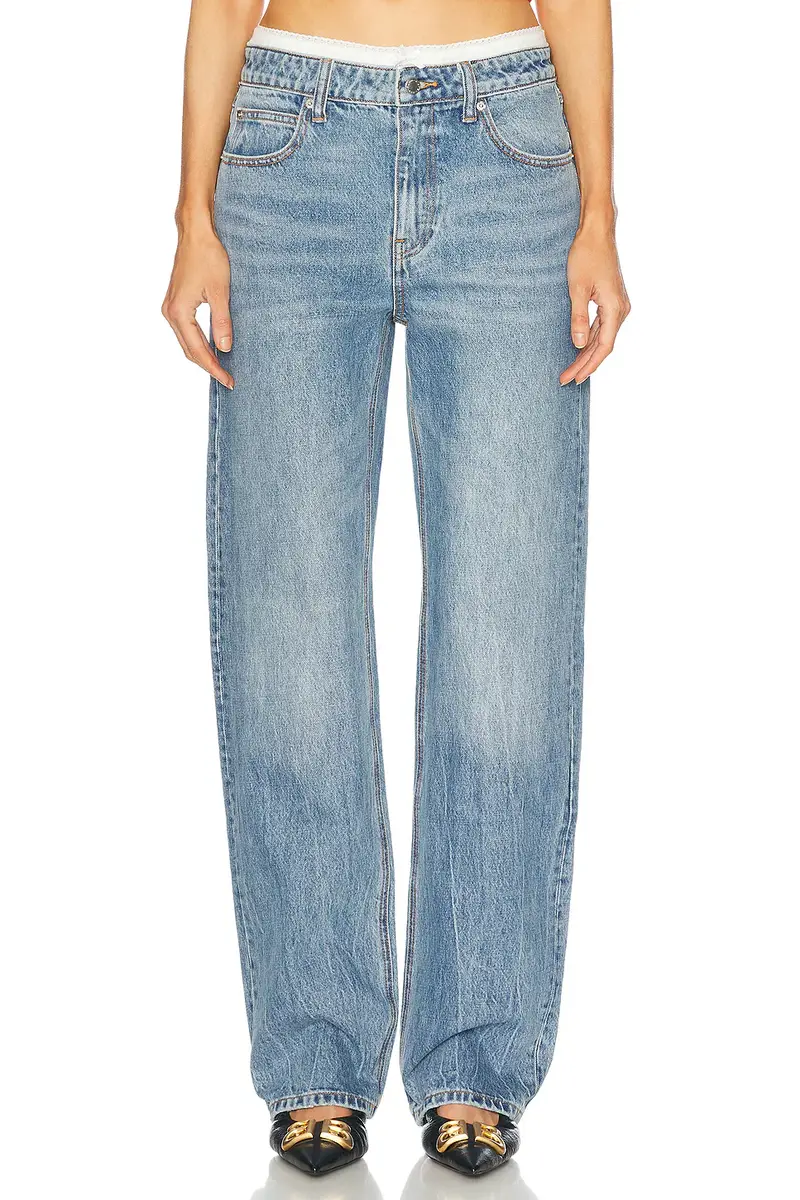 Alexander Wang Mid Rise Straight Leg Jeans | Image 1 Alexander Wang Mid Rise Straight Leg Jeans | Image 1