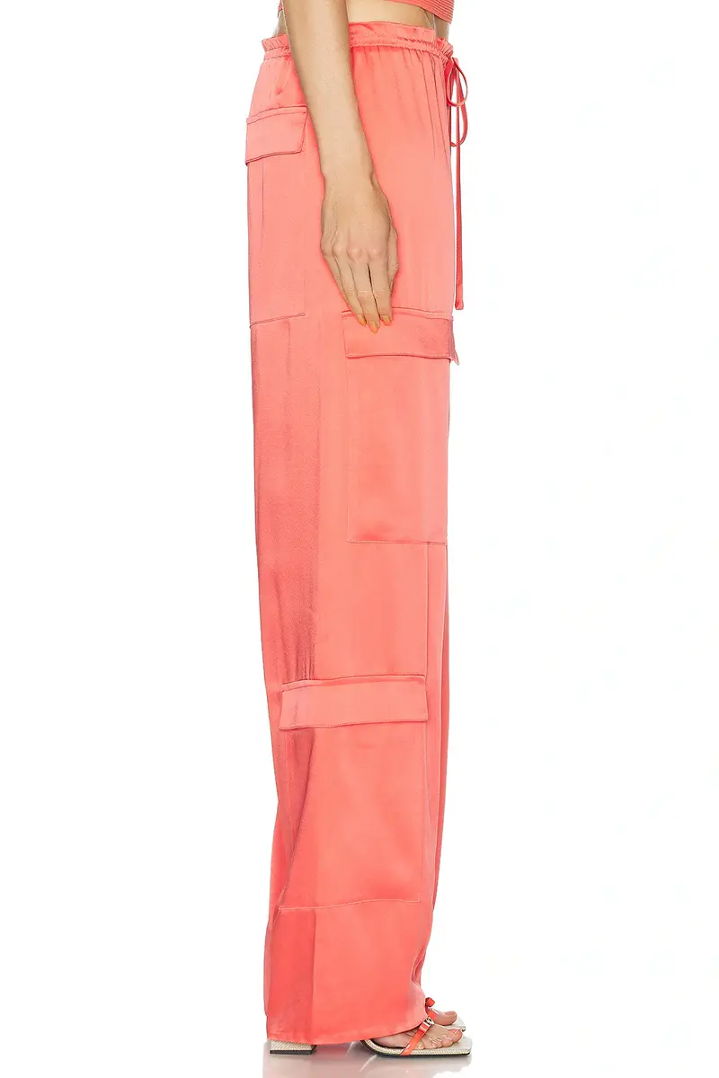 Lapointe Doubleface Satin Drawstring Cargo Pant | Thumbnail 3 Lapointe Doubleface Satin Drawstring Cargo Pant | Thumbnail 3