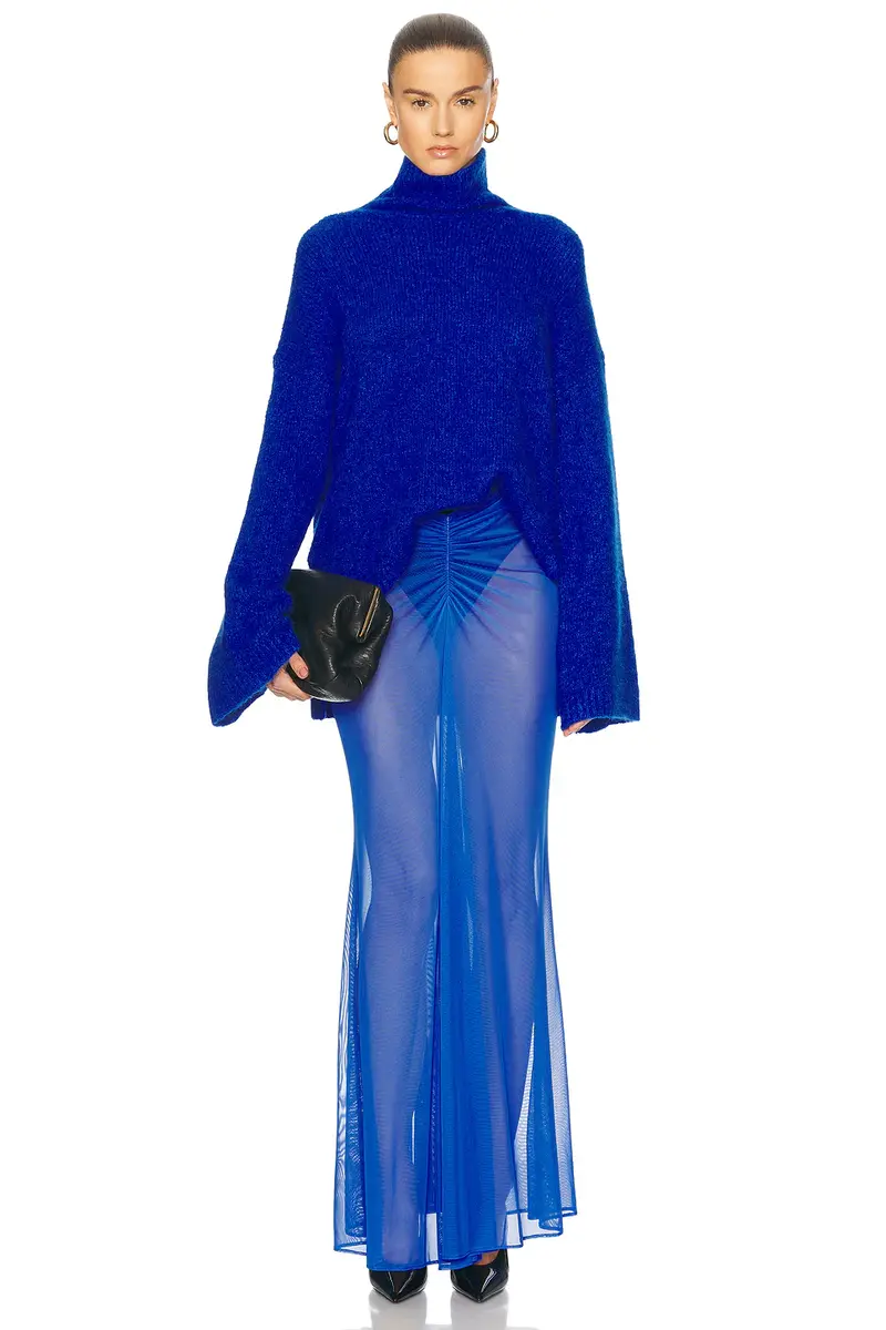 Lapointe Mesh Ruched Maxi Skirt | Thumbnail 5 Lapointe Mesh Ruched Maxi Skirt | Thumbnail 5
