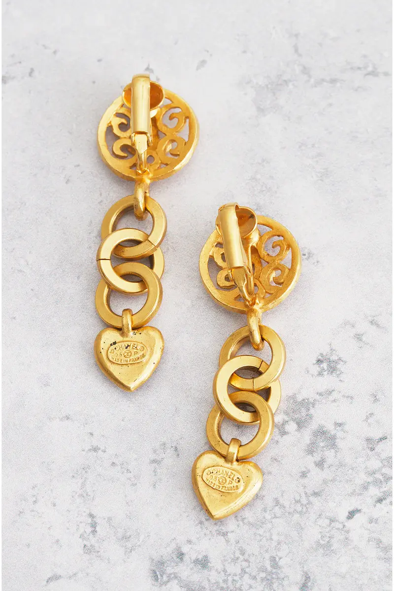 chanel Chanel 1995 CC Heart Clip-On Earrings | Thumbnail 3 chanel Chanel 1995 CC Heart Clip-On Earrings | Thumbnail 3