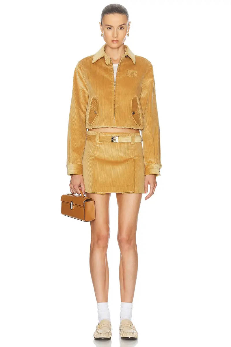 Miu Miu Ribbed Velvet Mini Skirt | Thumbnail 5