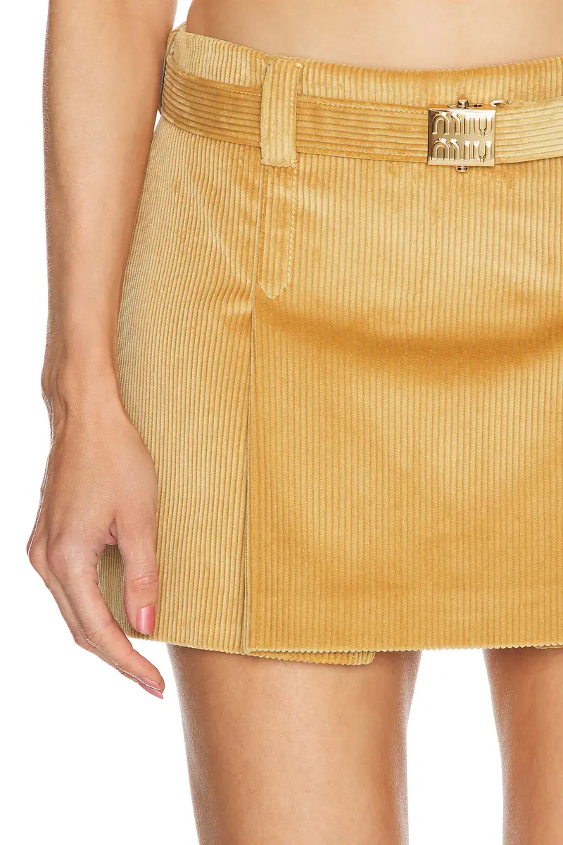 Miu Miu Ribbed Velvet Mini Skirt | Thumbnail 6
