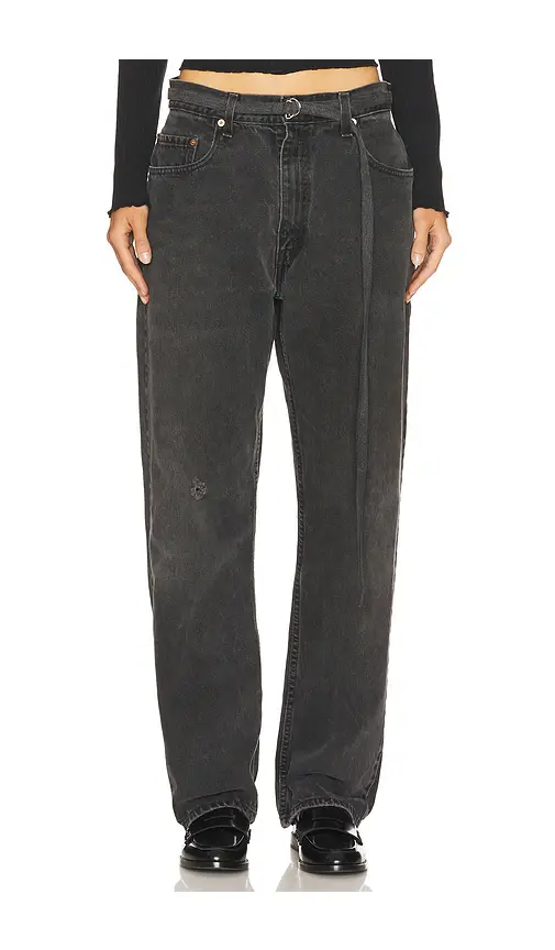 aligrace Vintage Belted Jeans