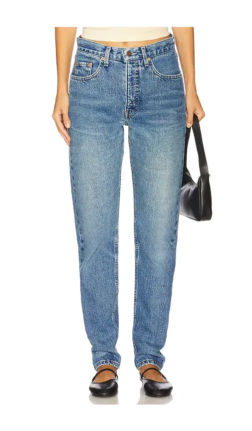 aligrace Vintage High Rise Slim Straight Jean | Image 1 aligrace Vintage High Rise Slim Straight Jean | Image 1