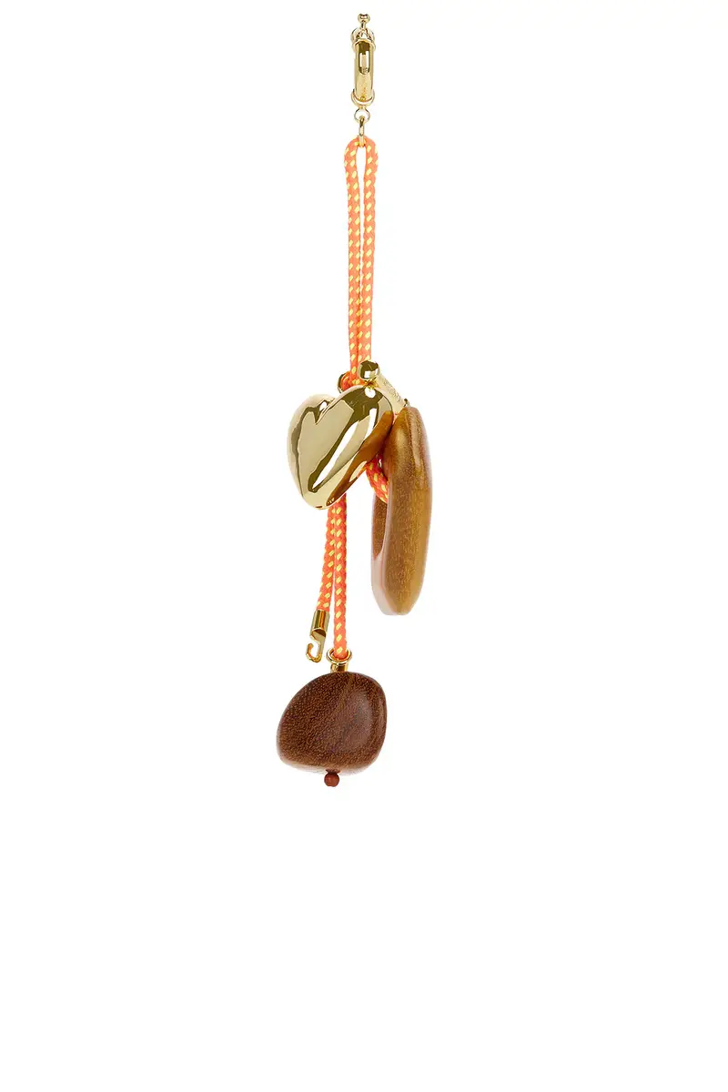 Timeless Pearly Wood & Gold Charms Rope Keychain | Thumbnail 5 Timeless Pearly Wood & Gold Charms Rope Keychain | Thumbnail 5