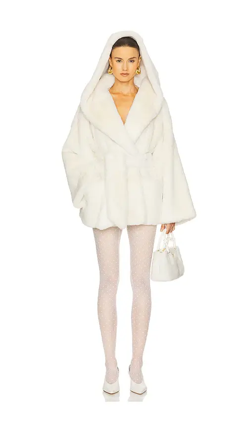 Helsa The Hooded Faux Fur Coat | Image 1 Helsa The Hooded Faux Fur Coat | Image 1