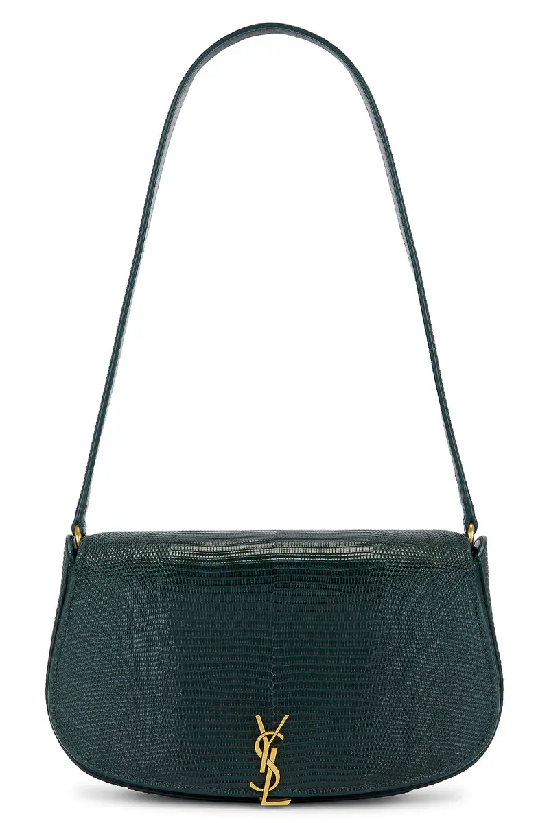 Saint Laurent Lizard Demi Lune Hobo Bag
