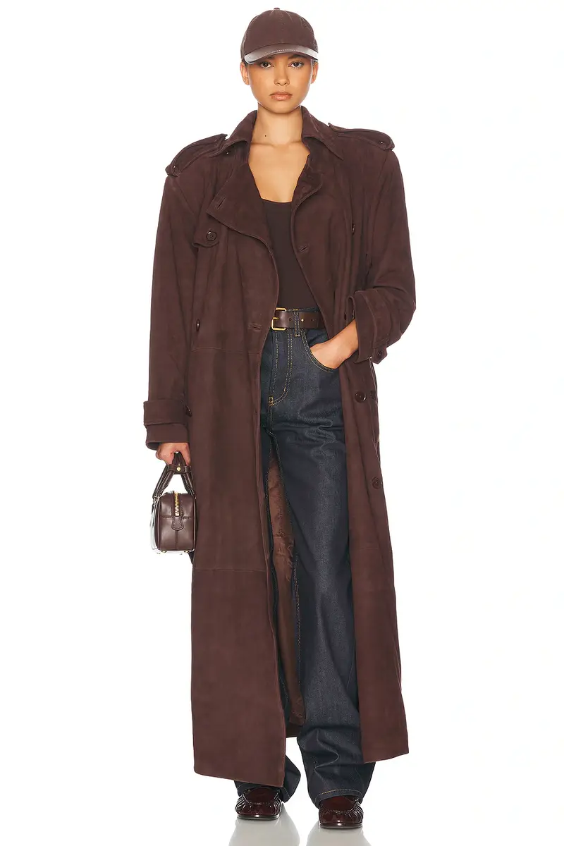 Helsa Suede Trench Coat | Thumbnail 3