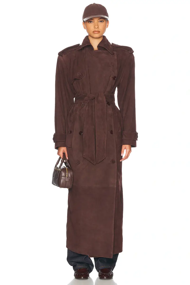 Helsa Suede Trench Coat | Thumbnail 4