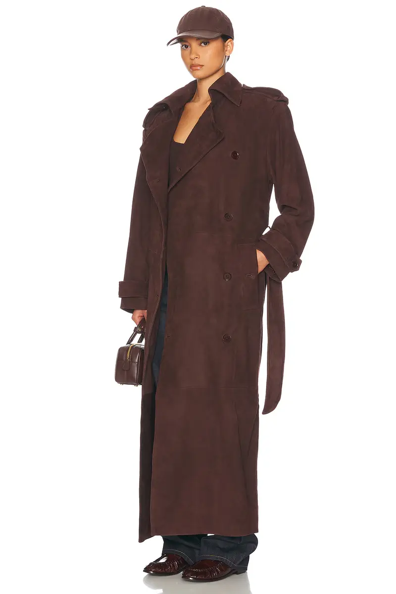 Helsa Suede Trench Coat | Thumbnail 6