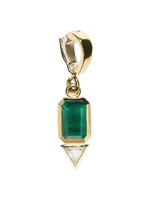 Emerald & Trillion Diamond Charm Emerald & Trillion Diamond Charm
