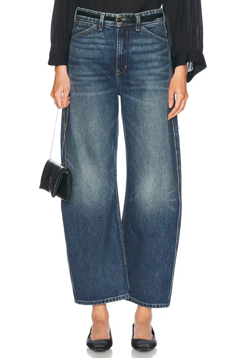 Nili Lotan Otis Wide Leg Crop Jeans
