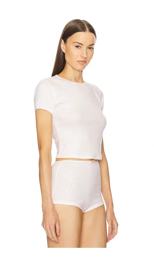 Helsa Pointelle Baby Tee | Thumbnail 2
