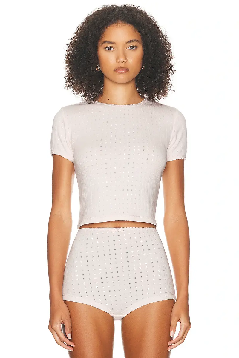 Helsa Pointelle Baby Tee | Thumbnail 3