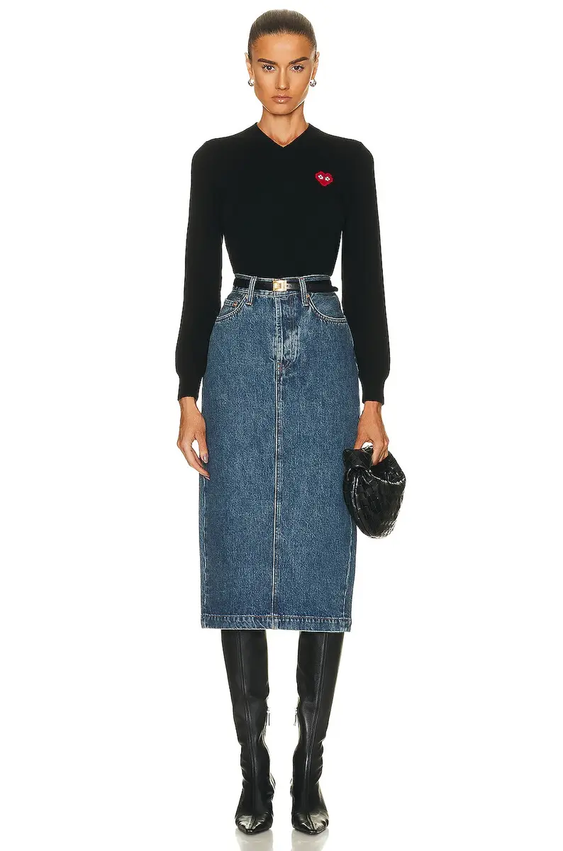 Comme des Garçons PLAY Invader V-Neck Pullover Sweater | Thumbnail 4 Comme des Garçons PLAY Invader V-Neck Pullover Sweater | Thumbnail 4