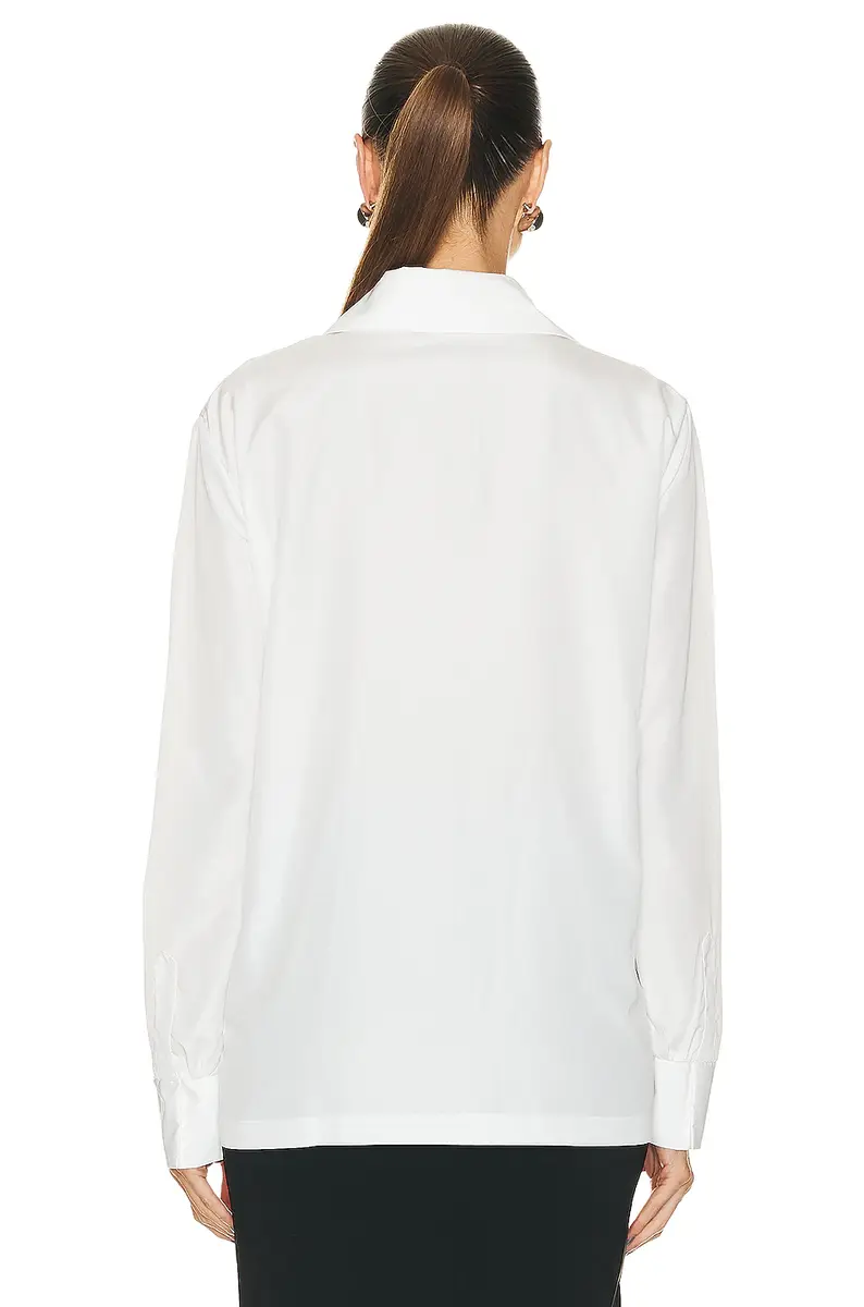 Norma Kamali Nk Shirt W/ Collar Stand | Thumbnail 3 Norma Kamali Nk Shirt W/ Collar Stand | Thumbnail 3