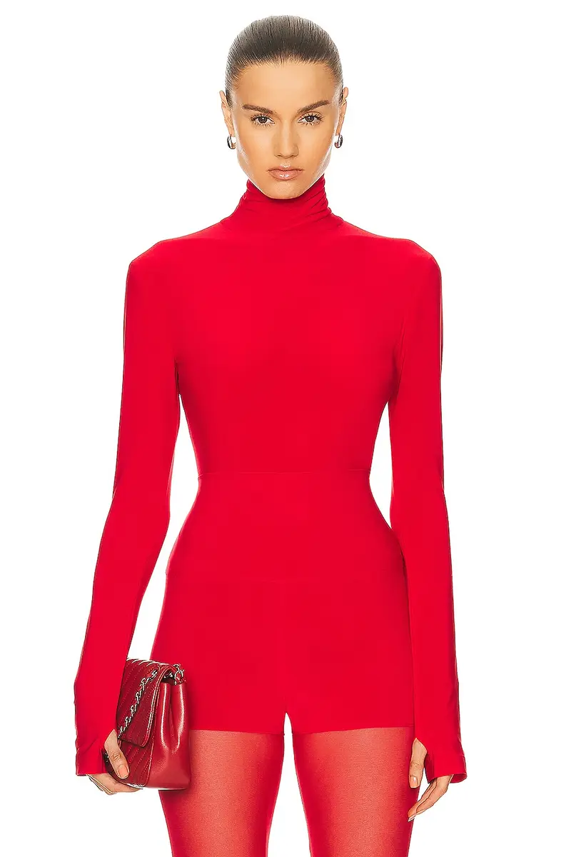 Norma Kamali x Lifestyle Slim Fit Long Sleeve Turtle Top | Image 1 Norma Kamali x Lifestyle Slim Fit Long Sleeve Turtle Top | Image 1