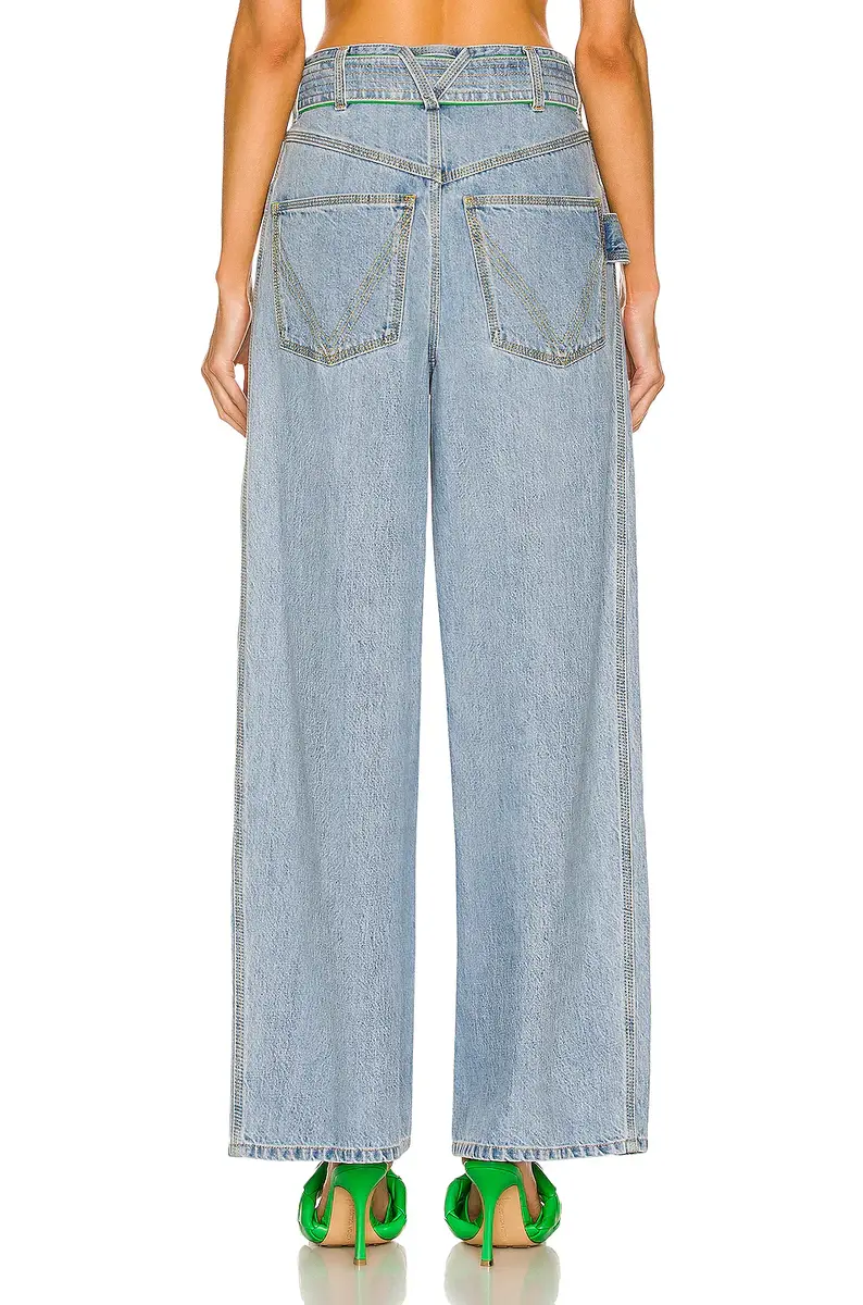 Bottega Veneta Light Bleached Belted Trouser Jeans | Thumbnail 3