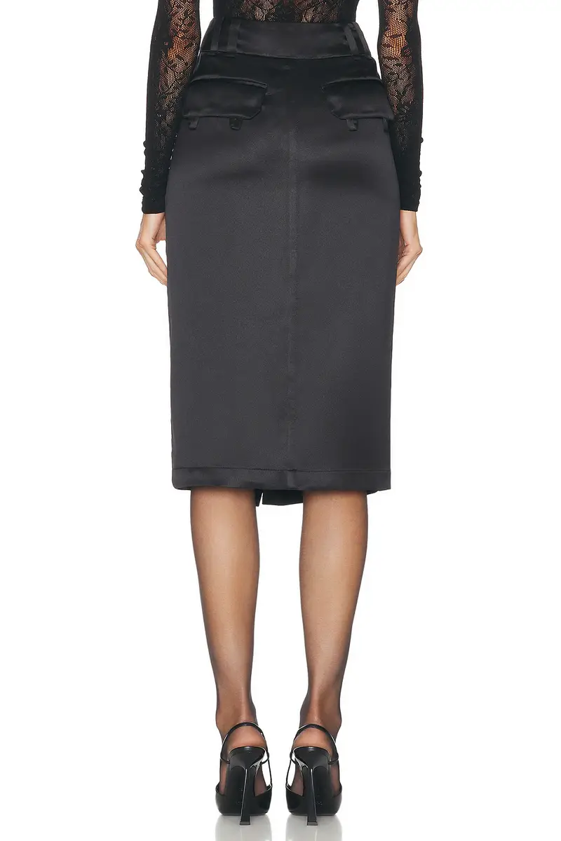 Saint Laurent Satin Pencil Skirt | Thumbnail 3 Saint Laurent Satin Pencil Skirt | Thumbnail 3