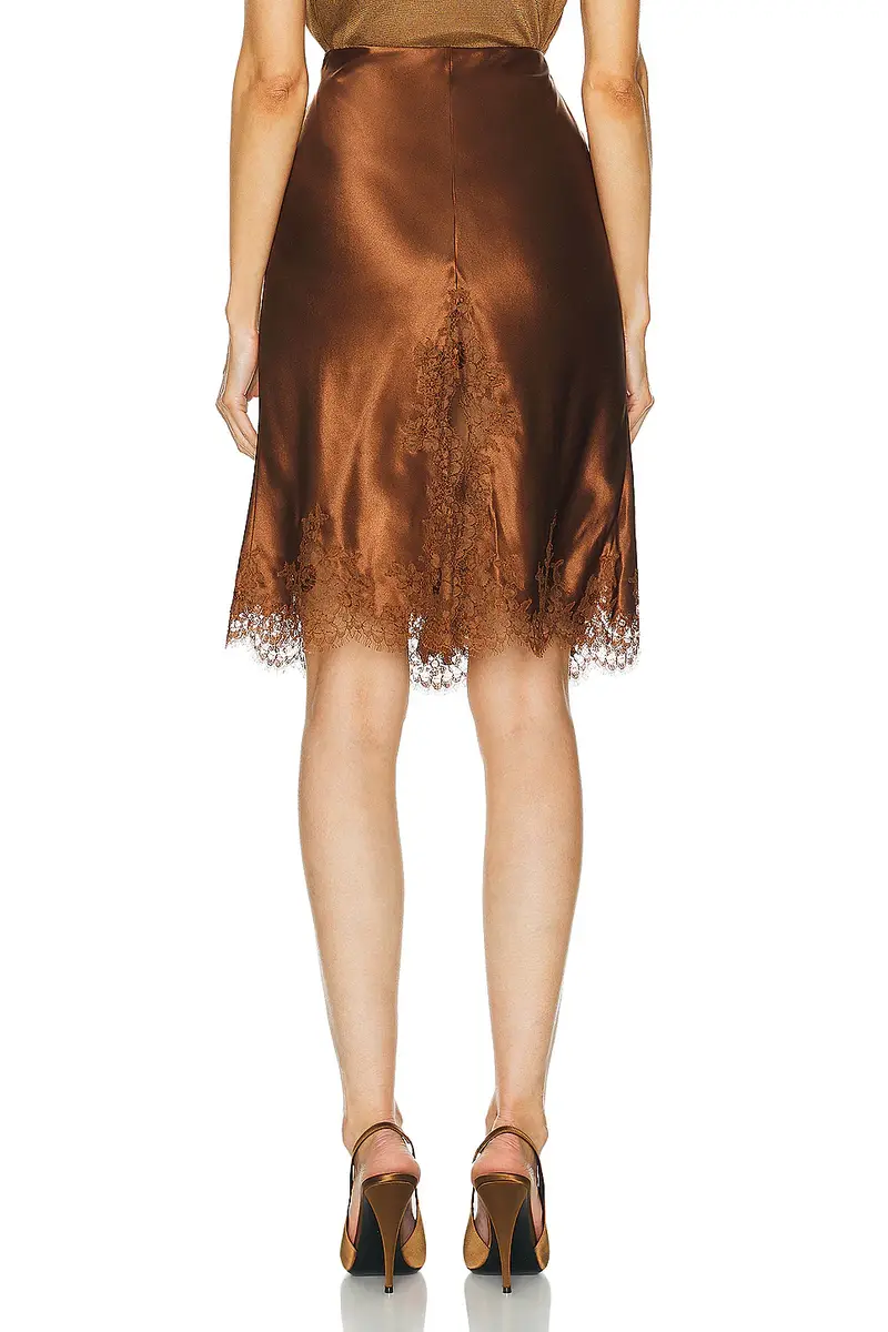 Saint Laurent Satin Lace Skirt | Thumbnail 3 Saint Laurent Satin Lace Skirt | Thumbnail 3