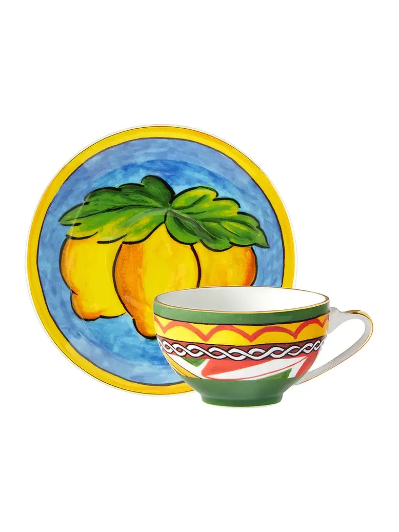 Dolce & Gabbana Casa Carretto Lemon Espresso Cup And Saucer Set